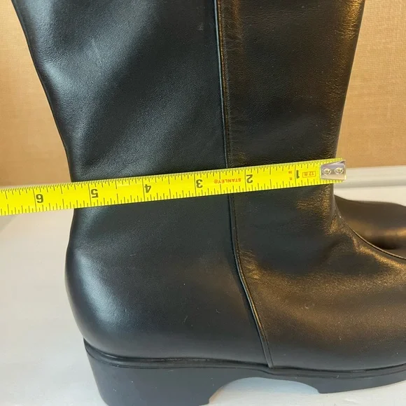 PEERAGE Simone Wide Width Leather Black Boot Size 7.5 Wide Width - Picture 10 of 13
